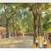 Max Liebermann - 08 Die große Seestraße in Wannsee mit Spaziergängern 1920 | Giclée Kunstdruck gerahmt