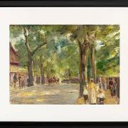 Max Liebermann - 08 Die große Seestraße in Wannsee mit Spaziergängern 1920 | Giclée Kunstdruck gerahmt