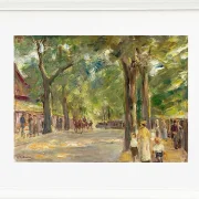 Max Liebermann - 08 Die große Seestraße in Wannsee mit Spaziergängern 1920 | Giclée Kunstdruck gerahmt