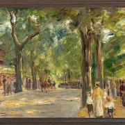 Max Liebermann - 08 Die große Seestraße in Wannsee mit Spaziergängern 1920 | Giclée Kunstdruck gerahmt