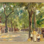 Max Liebermann - 08 Die große Seestraße in Wannsee mit Spaziergängern 1920 | Giclée Kunstdruck gerahmt