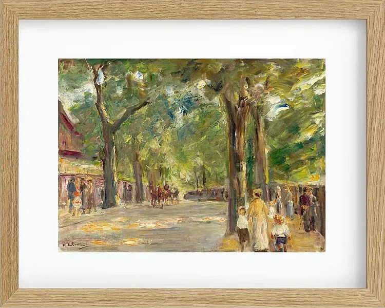 Max Liebermann - 08 Die große Seestraße in Wannsee mit Spaziergängern 1920 | Giclée Kunstdruck gerahmt