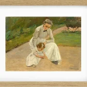 Max Liebermann - 10 Barnebarn og barnepige leger i haven 1919 | Indrammet giclée-kunsttryk
