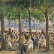 Max Liebermann - 12 Gartenlokal an der Havel unter Bäumen 1921 | Giclée Kunstdruck gerahmt