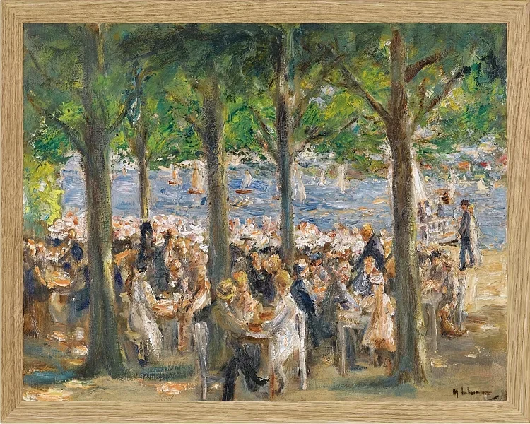 Max Liebermann - 12 Gartenlokal an der Havel unter Bäumen 1921 | Giclée Kunstdruck gerahmt