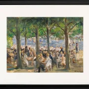 Max Liebermann - 12 Gartenlokal an der Havel unter Bäumen 1921 | Giclée Kunstdruck gerahmt