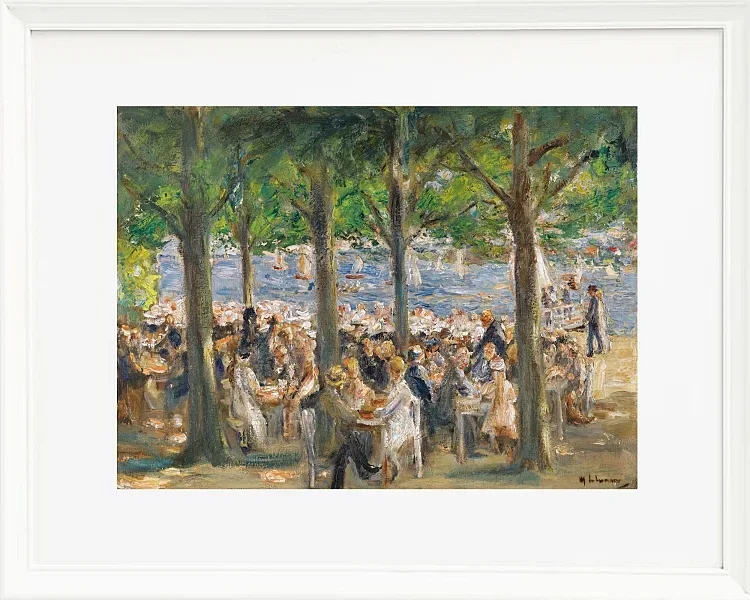 Max Liebermann - 12 Gartenlokal an der Havel unter Bäumen 1921 | Giclée Kunstdruck gerahmt