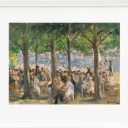 Max Liebermann - 12 Gartenlokal an der Havel unter Bäumen 1921 | Giclée Kunstdruck gerahmt