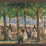 Max Liebermann - 12 Gartenlokal an der Havel unter Bäumen 1921 | Giclée Kunstdruck gerahmt
