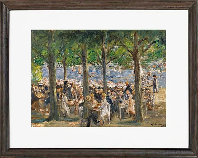 Max Liebermann - 12 Gartenlokal an der Havel unter Bäumen 1921 | Giclée Kunstdruck gerahmt