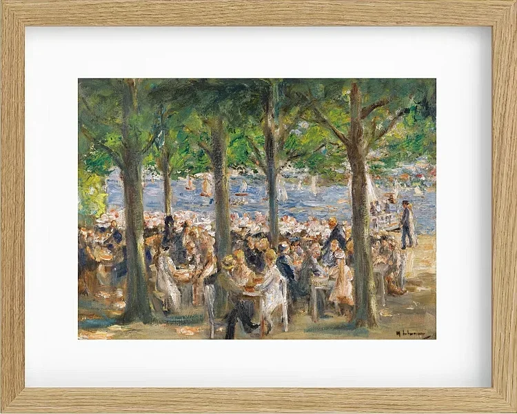 Max Liebermann - 12 Gartenlokal an der Havel unter Bäumen 1921 | Giclée Kunstdruck gerahmt