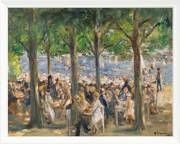 Max Liebermann - 12 Gartenlokal an der Havel unter Bäumen 1921 | Giclée Kunstdruck gerahmt