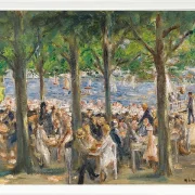 Max Liebermann - 12 Gartenlokal an der Havel unter Bäumen 1921 | Giclée Kunstdruck gerahmt
