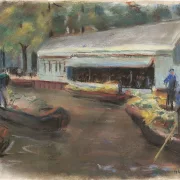 Max Liebermann - 13 Gemüsemarkt in Delft 1907 | Giclée Kunstdruck gerahmt