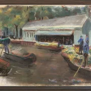 Max Liebermann - 13 Gemüsemarkt in Delft 1907 | Giclée Kunstdruck gerahmt