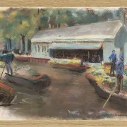 Max Liebermann - 13 Gemüsemarkt in Delft 1907 | Giclée Kunstdruck gerahmt