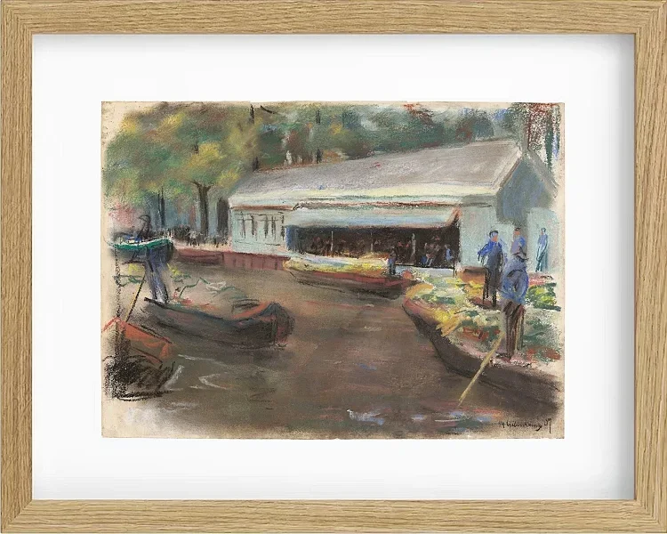 Max Liebermann - 13 Gemüsemarkt in Delft 1907 | Giclée Kunstdruck gerahmt