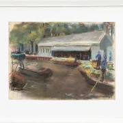 Max Liebermann - 13 Gemüsemarkt in Delft 1907 | Giclée Kunstdruck gerahmt