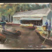 Max Liebermann - 13 Gemüsemarkt in Delft 1907 | Giclée Kunstdruck gerahmt