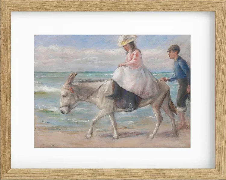 Max Liebermann - 15 Kind, auf einem Esel reitend 1901 | Giclée Kunstdruck gerahmt