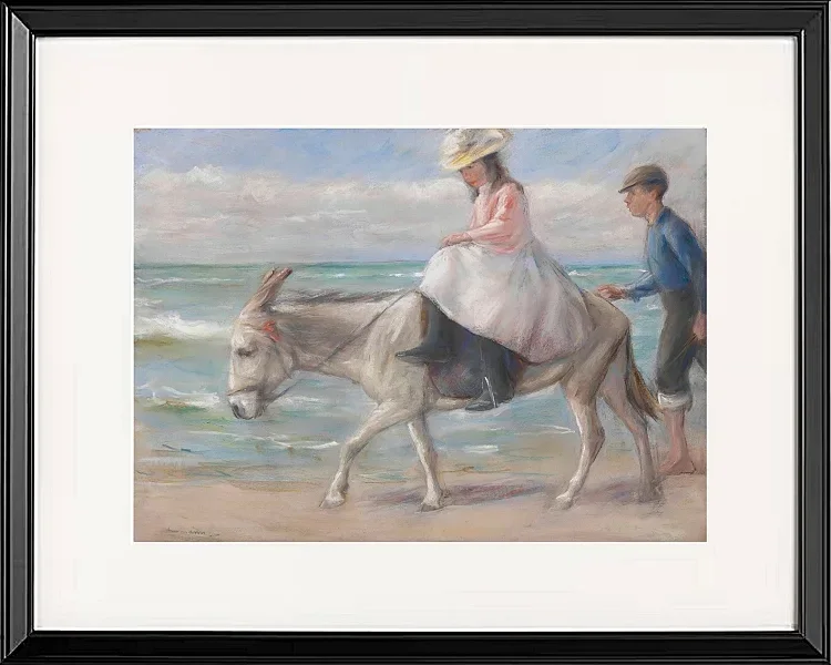 Max Liebermann - 15 Kind, auf einem Esel reitend 1901 | Giclée Kunstdruck gerahmt