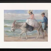 Max Liebermann - 15 Kind, auf einem Esel reitend 1901 | Giclée Kunstdruck gerahmt