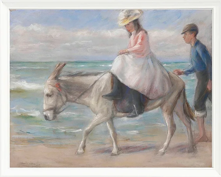 Max Liebermann - 15 Kind, auf einem Esel reitend 1901 | Giclée Kunstdruck gerahmt