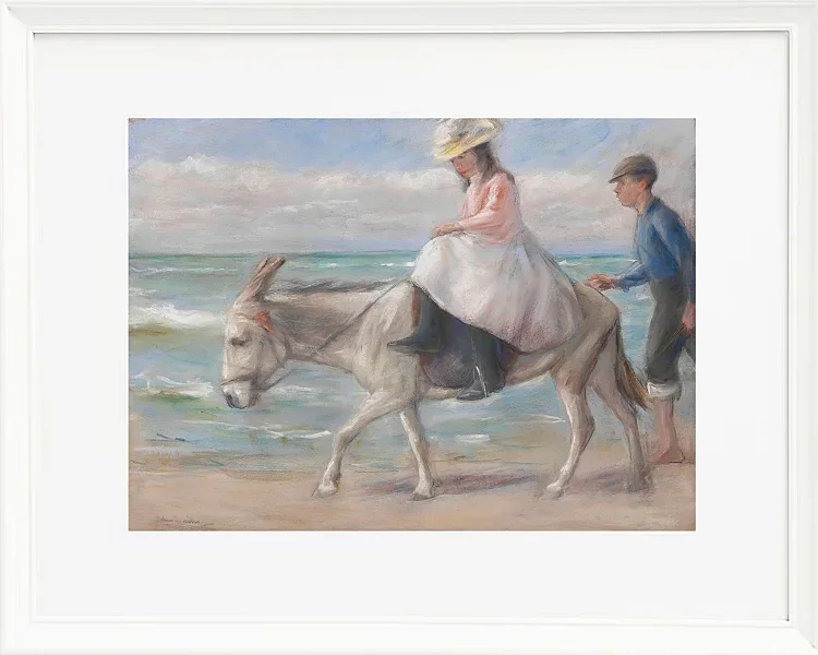 Max Liebermann - 15 Kind, auf einem Esel reitend 1901 | Giclée Kunstdruck gerahmt
