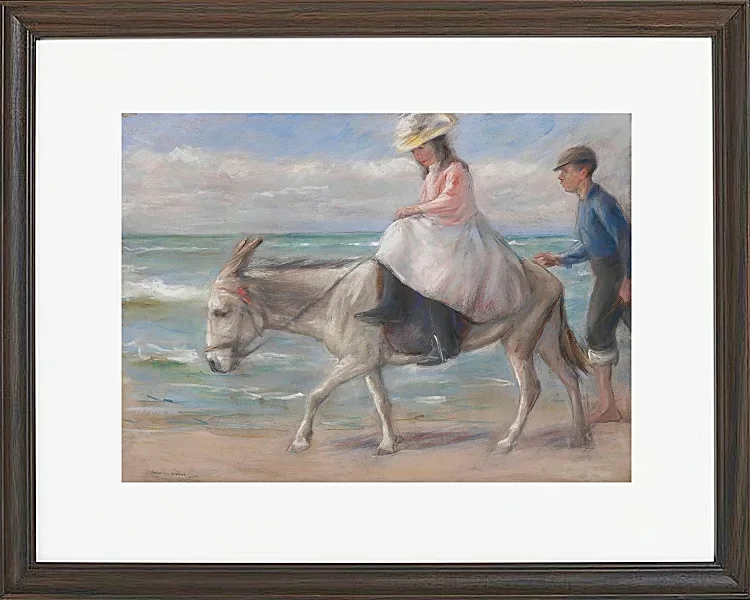 Max Liebermann - 15 Kind, auf einem Esel reitend 1901 | Giclée Kunstdruck gerahmt