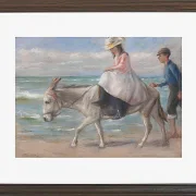 Max Liebermann - 15 Kind, auf einem Esel reitend 1901 | Giclée Kunstdruck gerahmt