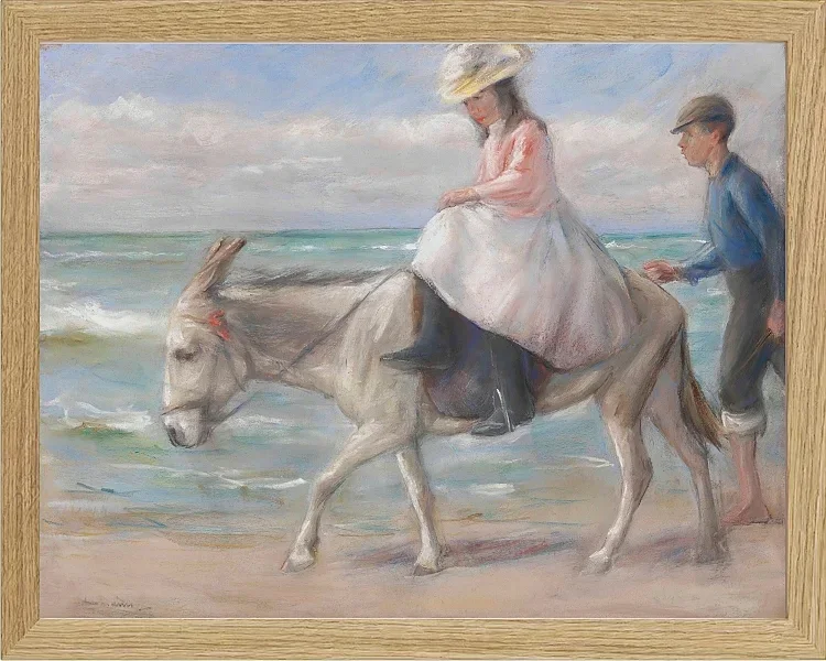 Max Liebermann - 15 Kind, auf einem Esel reitend 1901 | Giclée Kunstdruck gerahmt