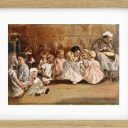 Max Liebermann - 16 Kleinkinderschule 1875 | Giclée Kunstdruck gerahmt