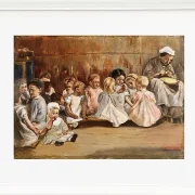 Max Liebermann - 16 Kleinkinderschule 1875 | Giclée Kunstdruck gerahmt