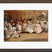 Max Liebermann - 16 Kleinkinderschule 1875 | Giclée Kunstdruck gerahmt