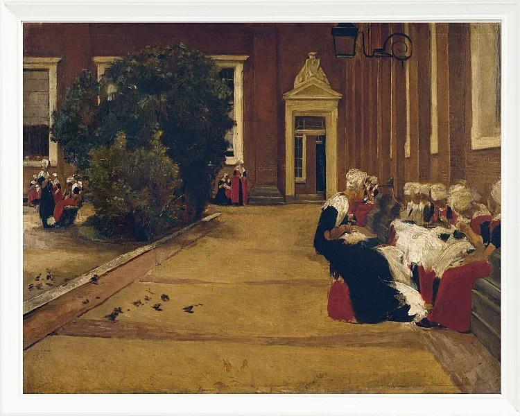 Max Liebermann - 17 Waisenmädchen in Amsterdam 1876 | Giclée Kunstdruck gerahmt