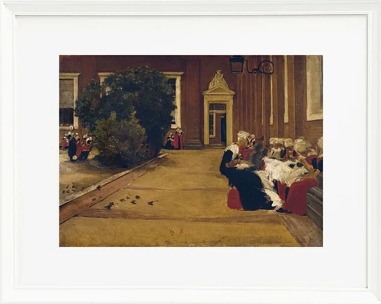 Max Liebermann - 17 Waisenmädchen in Amsterdam 1876 | Giclée Kunstdruck gerahmt