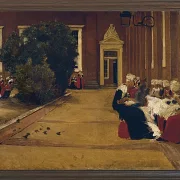 Max Liebermann - 17 Waisenmädchen in Amsterdam 1876 | Giclée Kunstdruck gerahmt