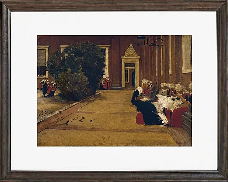 Max Liebermann - 17 Waisenmädchen in Amsterdam 1876 | Giclée Kunstdruck gerahmt