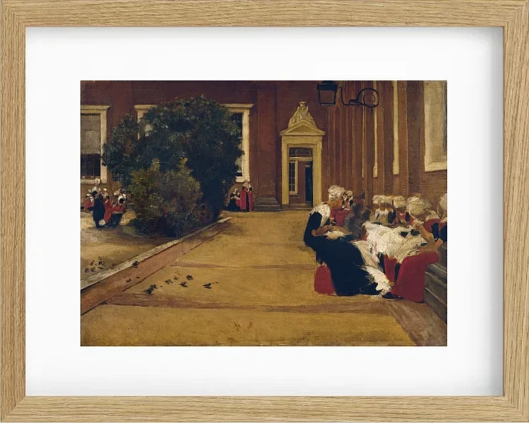 Max Liebermann - 17 Waisenmädchen in Amsterdam 1876 | Giclée Kunstdruck gerahmt