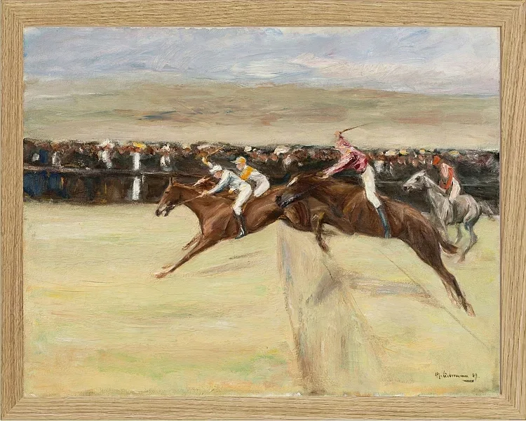 Max Liebermann - 18 Pferderennen in den Cascinen 1909 | Giclée Kunstdruck gerahmt