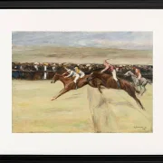 Max Liebermann - 18 Pferderennen in den Cascinen 1909 | Giclée Kunstdruck gerahmt