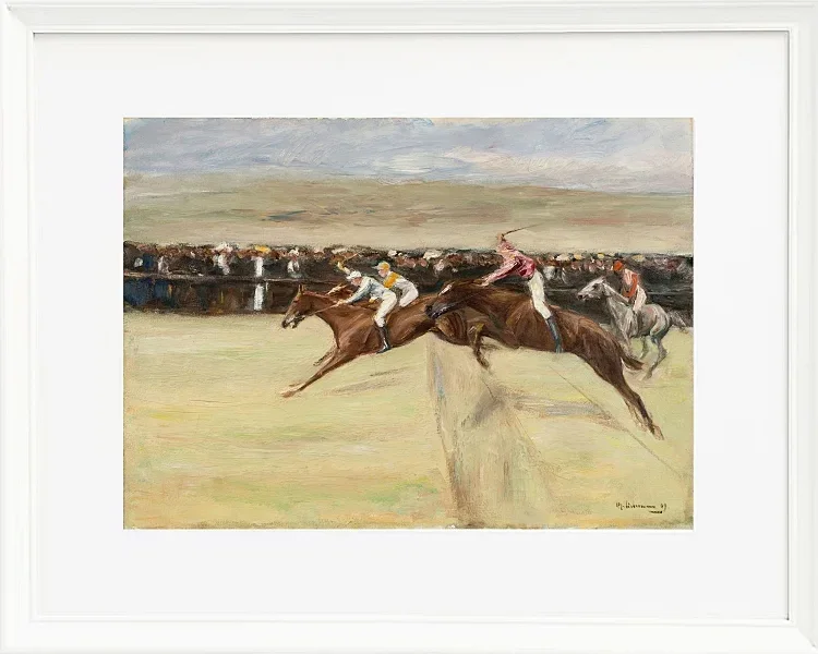 Max Liebermann - 18 Pferderennen in den Cascinen 1909 | Giclée Kunstdruck gerahmt