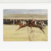 Max Liebermann - 18 Pferderennen in den Cascinen 1909 | Giclée Kunstdruck gerahmt