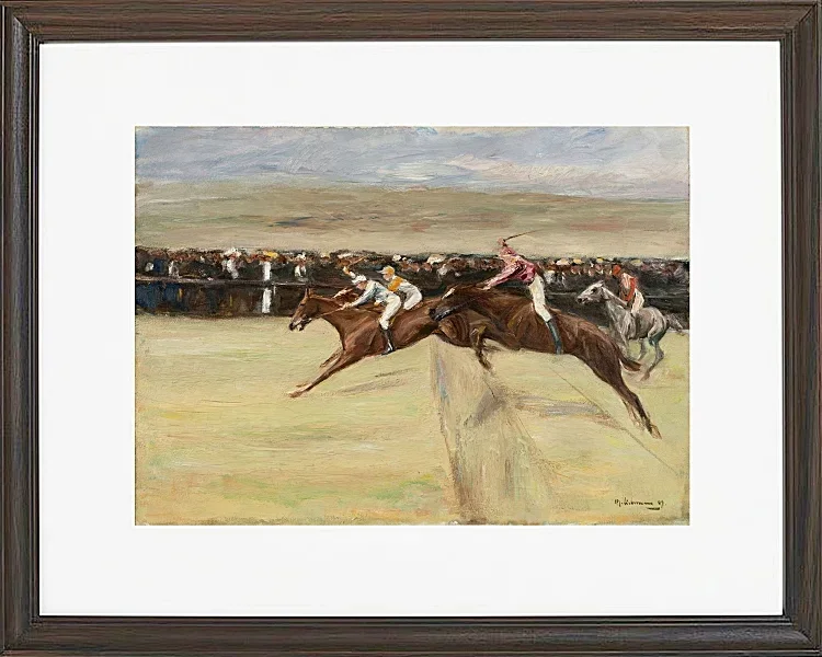 Max Liebermann - 18 Pferderennen in den Cascinen 1909 | Giclée Kunstdruck gerahmt