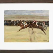 Max Liebermann - 18 Pferderennen in den Cascinen 1909 | Giclée Kunstdruck gerahmt