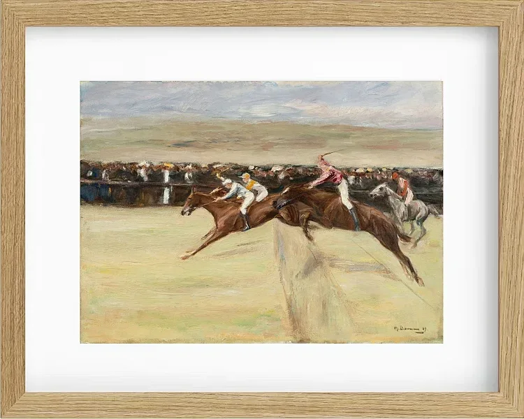 Max Liebermann - 18 Pferderennen in den Cascinen 1909 | Giclée Kunstdruck gerahmt