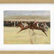 Max Liebermann - 18 Pferderennen in den Cascinen 1909 | Giclée Kunstdruck gerahmt