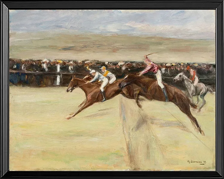 Max Liebermann - 18 Pferderennen in den Cascinen 1909 | Giclée Kunstdruck gerahmt
