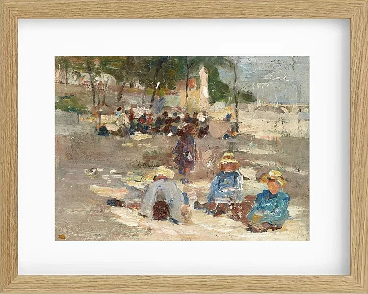Max Liebermann - 19 Picknick im Park 1910 | Giclée Kunstdruck gerahmt