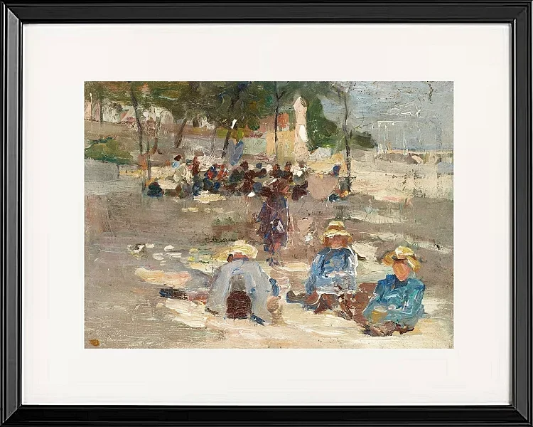Max Liebermann - 19 Picknick im Park 1910 | Giclée Kunstdruck gerahmt